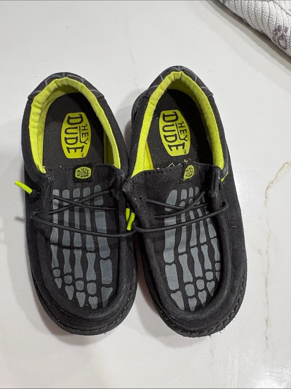 Hey Dude Kids' Black & Lime Slip-On Sneakers
